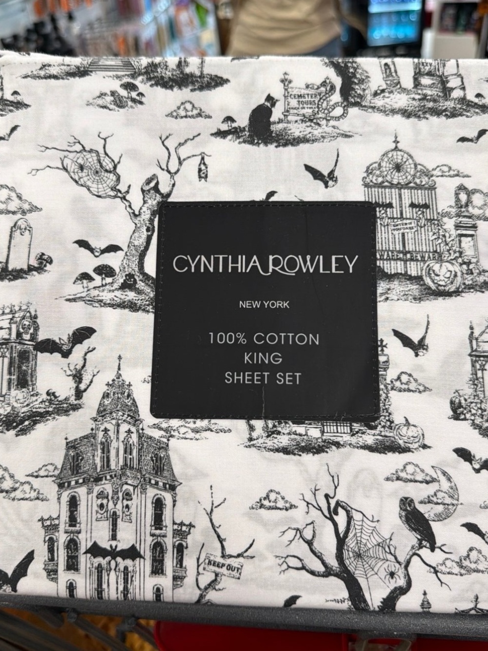 Cynthia Rowley Haunted Cemetery Halloween Cotton Sheet Set - King